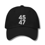 Trump 45-47 Hat Custom Embroidered (Black)