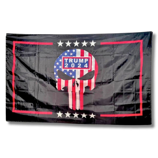 Trump 2024 Patriotic Punisher 3'x5' Flag (Double-Sided)