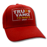 Trump Vance McDonald's Hat "I'm Lovin' It" 2024 Custom Embroidered