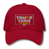 Trump Vance McDonald's Hat "I'm Lovin' It" 2024 Custom Embroidered