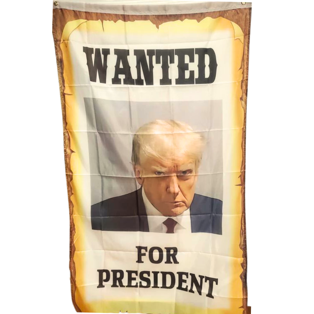 Wanted for President Trump Mugshot 3'x5' Flag