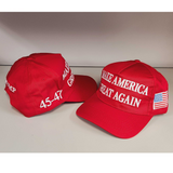 Premium MAGA Hat 45-47 Embroidered (Red) 4 Sided Design