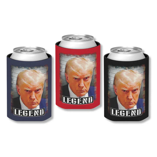 Donald Trump Mugshot Legend Can Cooler (3-Pack)