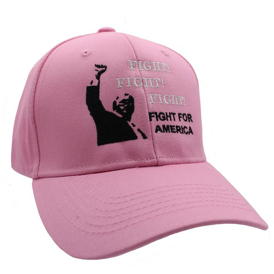 Fight! Fight! Fight! Fight for America Custom Embroidered Hat (Pink)