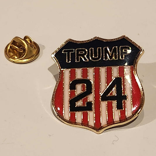 Trump 24' Shield Lapel Pin (Gold Plated)