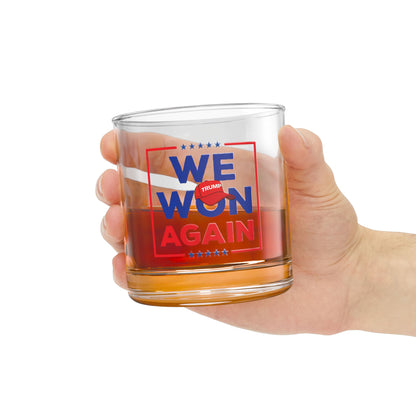 Trump 'We Won Again' Rocks Glass