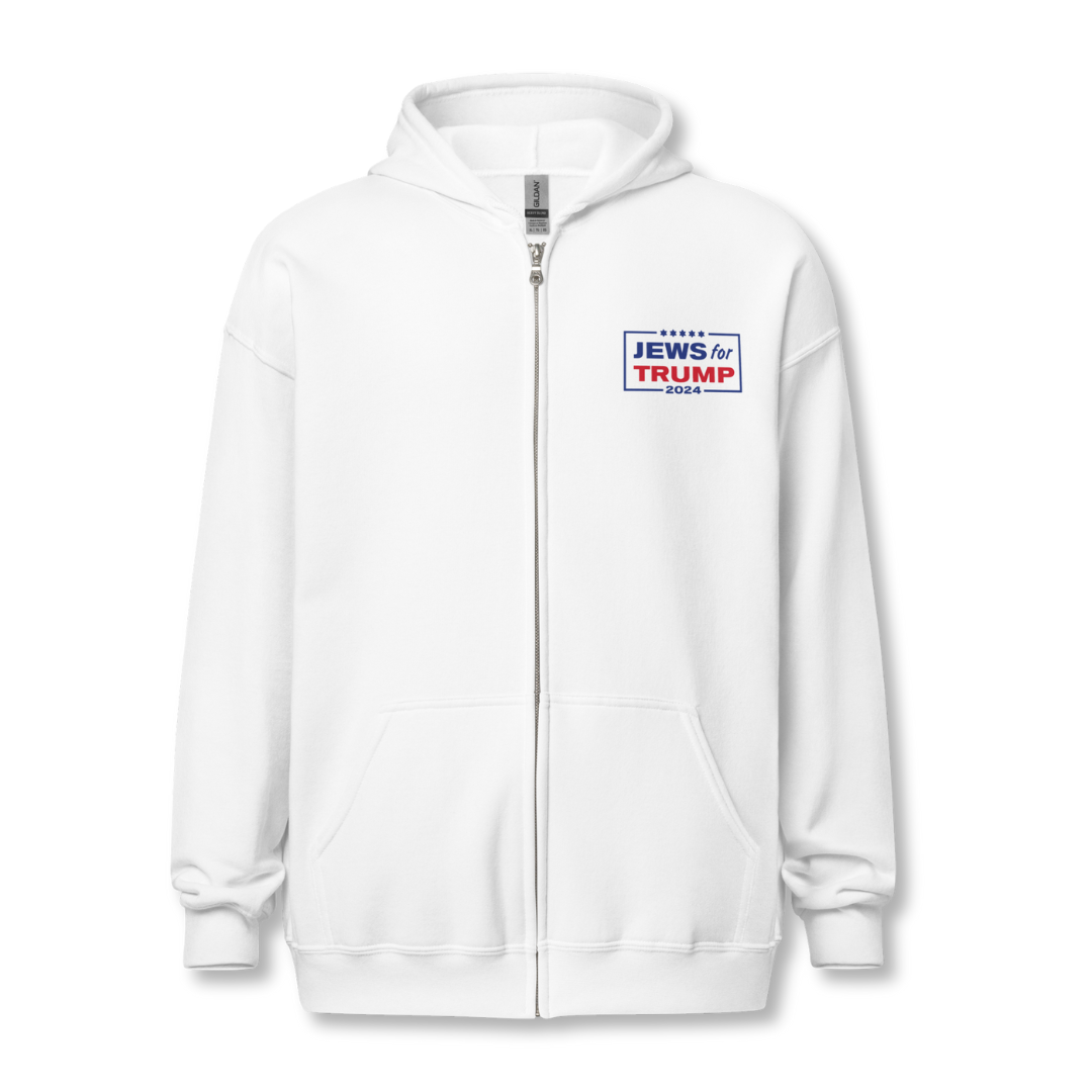 Jews for Trump 2024 Zip Hoodie