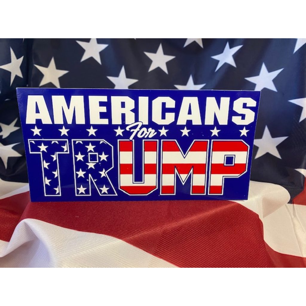 Patriotic Americans for Trump Bumper Sticker (Blue)