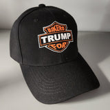 Bikers for Trump Hat Custom Embroidered (Black-Orange)