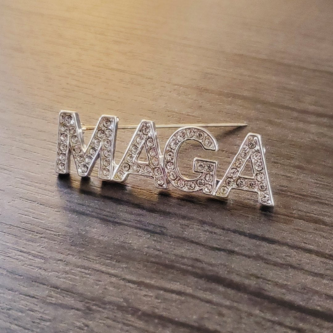 MAGA Rhinestone Brooch