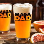 MAGA dad pint glass with foam beer