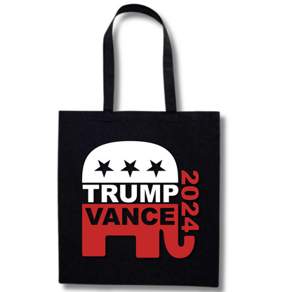 Trump Vance 2024  GOP Elephant Canvas Tote Bag (2 Colors)