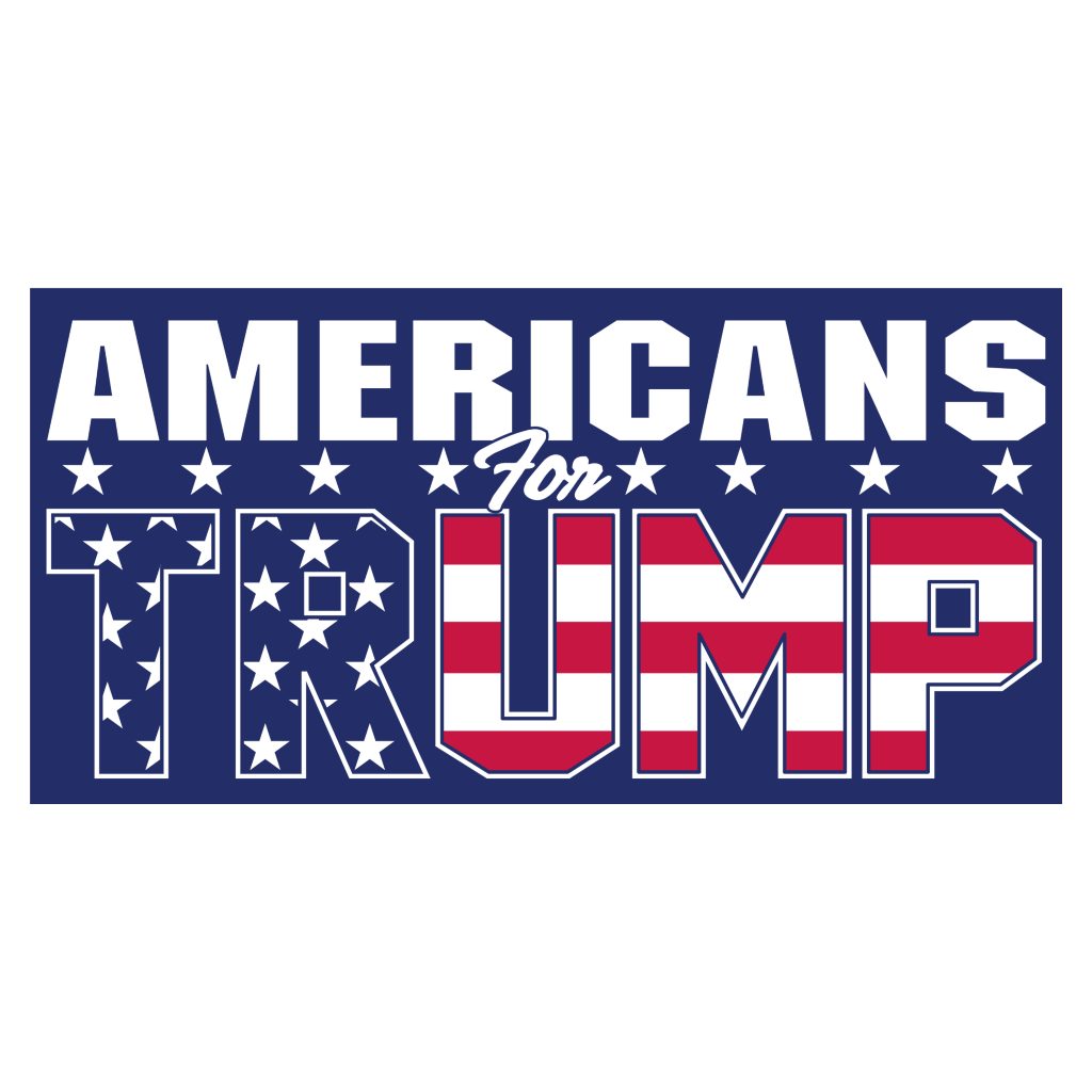 Patriotic Americans for Trump Bumper Sticker (Blue)