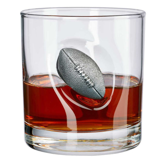 Handcrafted Football Glass– Rocks Edition (11oz)