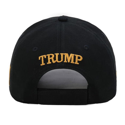 Premium Make America Great Again Never Surrender Embroidered Hat (Black/Gold) 4 Sided Design