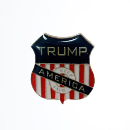 Trump Keep America Safe Shield Lapel Pin (Gold Plated)