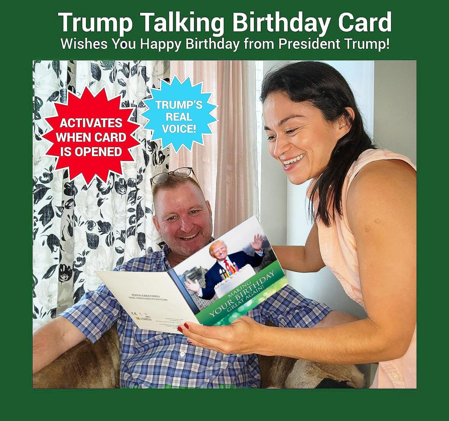 Talking Donald Trump Birthday Card with Authentic Voice