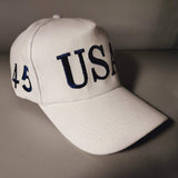 USA Trump 100% Cotton Twill Embroidered Hat (White)