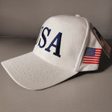 USA Trump 100% Cotton Twill Embroidered Hat (White)