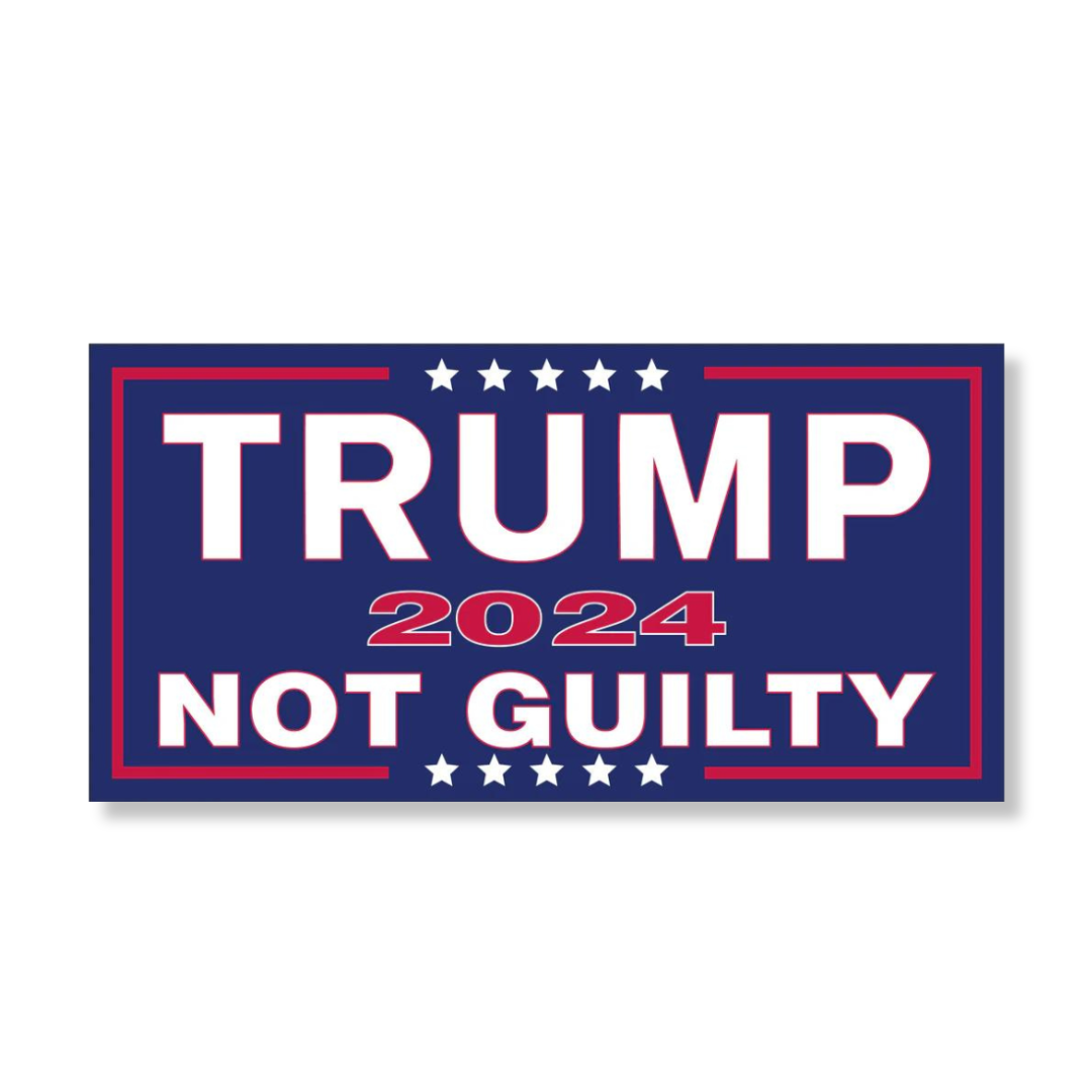 Trump 2024 Not Guilty Bumper Sticker