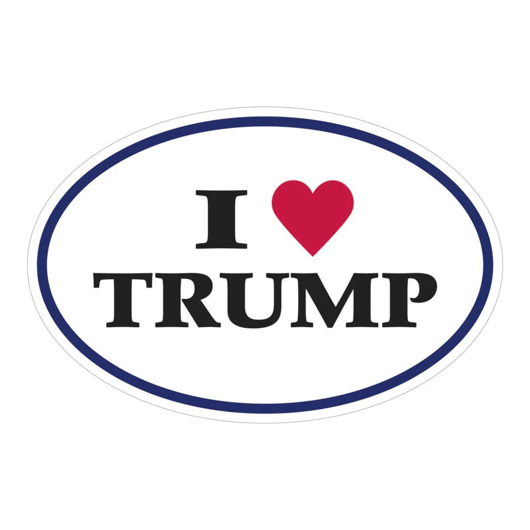 I Love Trump Bumper Sticker (Oval)