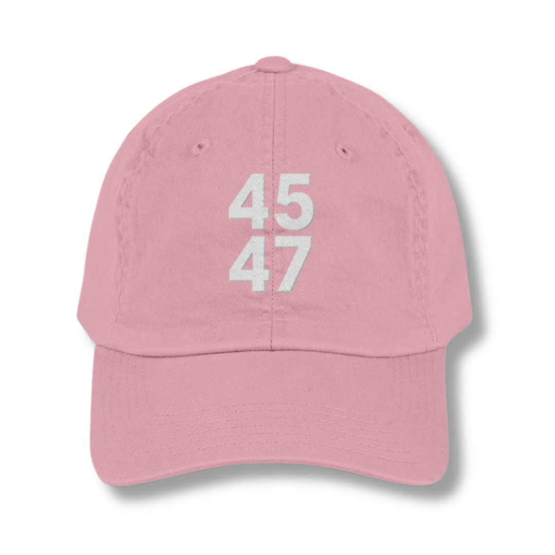 Trump 45-47 Custom Embroidered Hat (Pink)