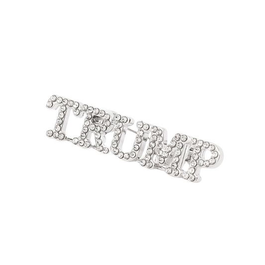 Trump Name Rhinestone Brooch