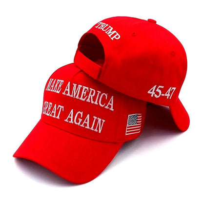 Premium Make America Great Again 45-47 Embroidered Hat (Red) 4 Sided Design