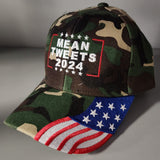 Mean Tweets Trump 2024 Embroidered Hat (Camo)