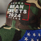 Mean Tweets Trump 2024 Embroidered Hat (Camo)