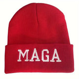 MAGA Beanie Hat Knit Custom Embroidered