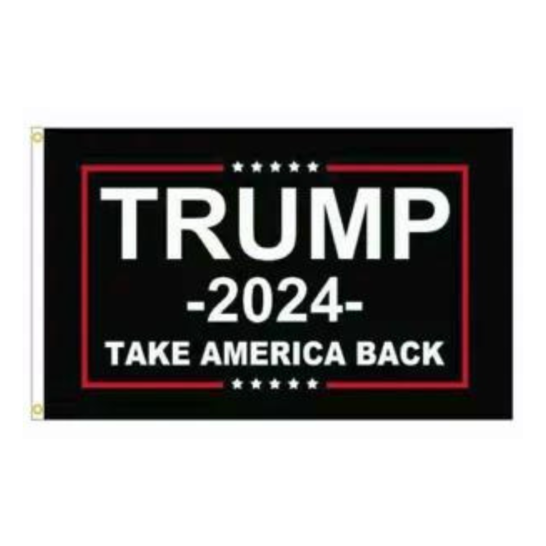 Trump 2024 Take America Back 3'x5' Flag (Black)