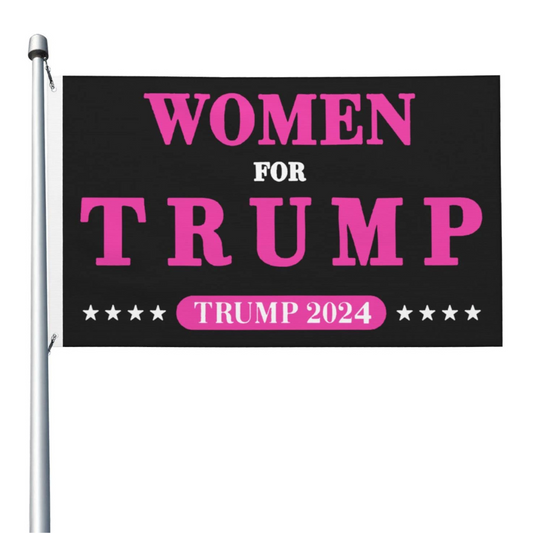 Women For Trump 2024 Black 3'x5' Flag